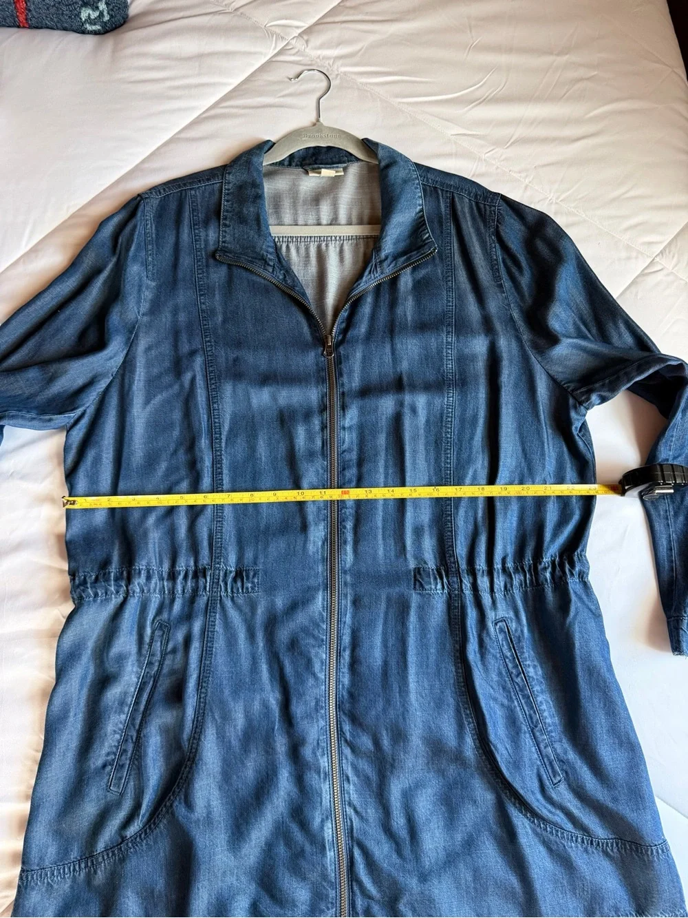 J. Jill Blue Denim Zip-Front Jacket